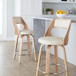 Cecina 24 Zebra Cream Mid-Century Modern Swivel Stools (Set of 2) 12 Cecina 24 Zebra Cream Mid-Century Modern Swivel Stools (Set of 2)