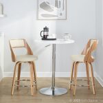 Cecina 24 Zebra Cream Mid-Century Modern Swivel Stools (Set of 2) 14 Cecina 24 Zebra Cream Mid-Century Modern Swivel Stools (Set of 2)