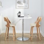 Cecina 24 Zebra Cream Mid-Century Modern Swivel Stools (Set of 2) 15 Cecina 24 Zebra Cream Mid-Century Modern Swivel Stools (Set of 2)
