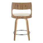 Cecina 24 Zebra Cream Mid-Century Modern Swivel Stools (Set of 2) 20 Cecina 24 Zebra Cream Mid-Century Modern Swivel Stools (Set of 2)
