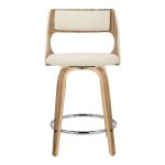 Cecina 24 Zebra Cream Mid-Century Modern Swivel Stools (Set of 2) 21 Cecina 24 Zebra Cream Mid-Century Modern Swivel Stools (Set of 2)