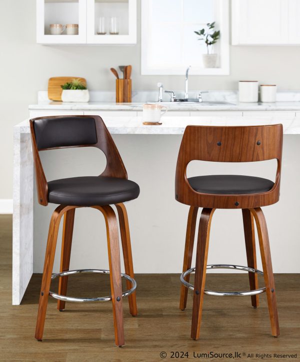 Cecina 26 Inch Mid Century Modern Swivel Counter Stool Set of 2 3