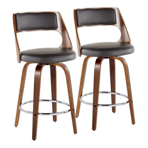 Cecina 26 Inch Mid Century Modern Swivel Counter Stool Set of 2 4