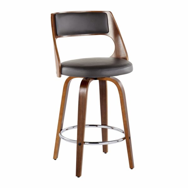 Cecina 26 Inch Mid Century Modern Swivel Counter Stool Set of 2 5