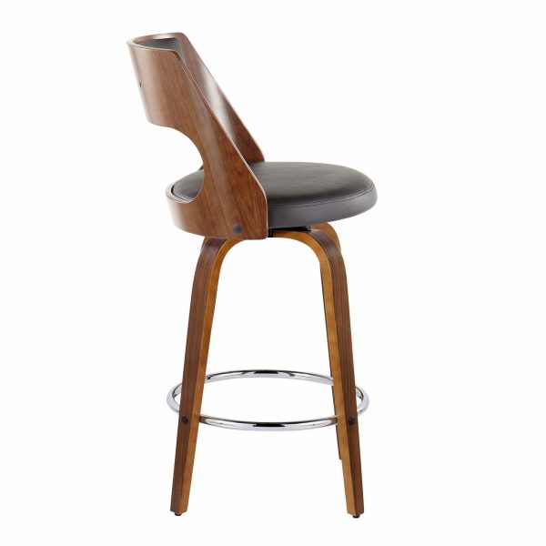 Cecina 26 Inch Mid Century Modern Swivel Counter Stool Set of 2 6