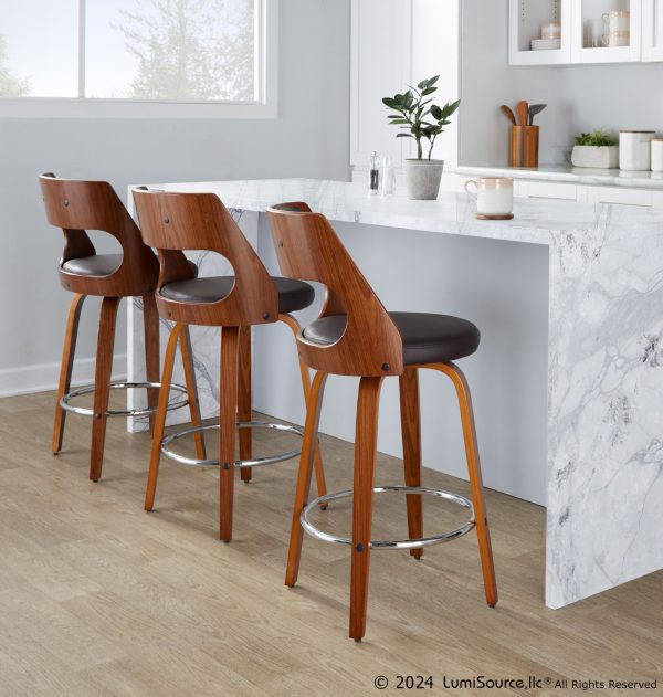 Cecina 26 Inch Mid Century Modern Swivel Counter Stool Set of 2