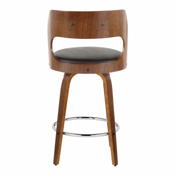 Cecina 26 Inch Mid Century Modern Swivel Counter Stool Set of 2 8