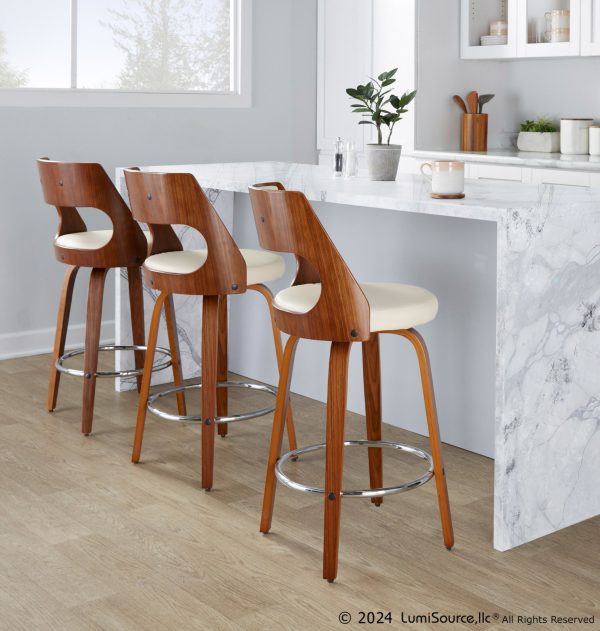 Cecina 26 Inch Mid Century Modern Swivel Counter Stools Set of 2 2