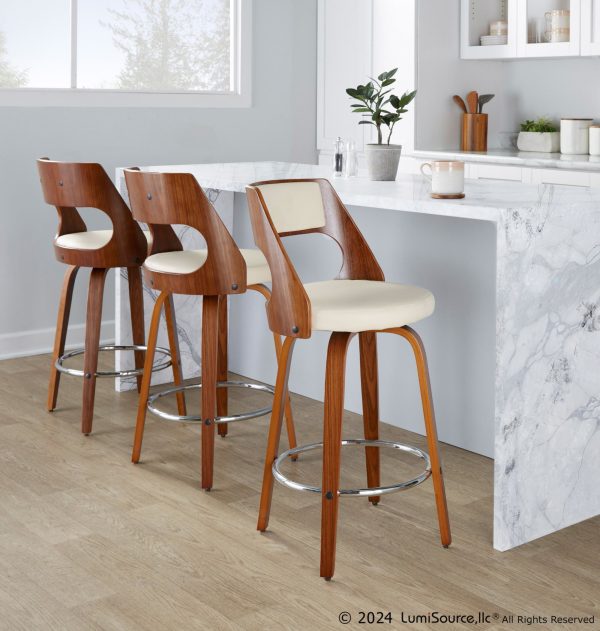 Cecina 26 Inch Mid Century Modern Swivel Counter Stools Set of 2 3