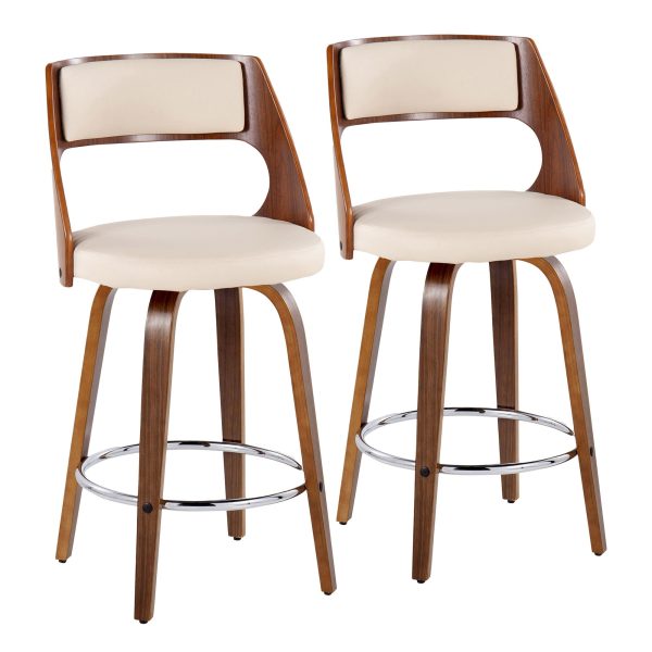 Cecina 26 Inch Mid Century Modern Swivel Counter Stools Set of 2 4