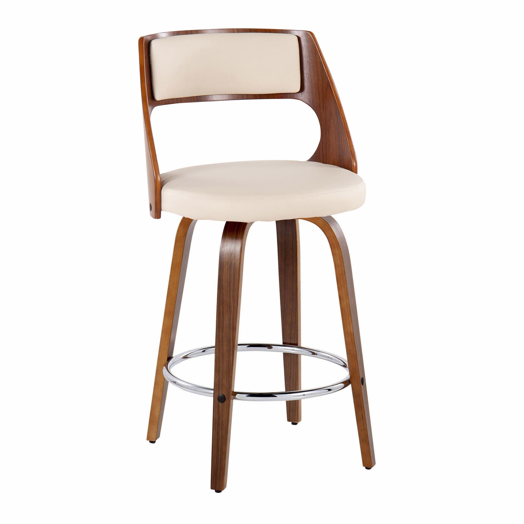 Cecina 26-Inch Mid-Century Modern Swivel Counter Stools (Set of 2) 6 Cecina 26-Inch Mid-Century Modern Swivel Counter Stools (Set of 2) - Image 6