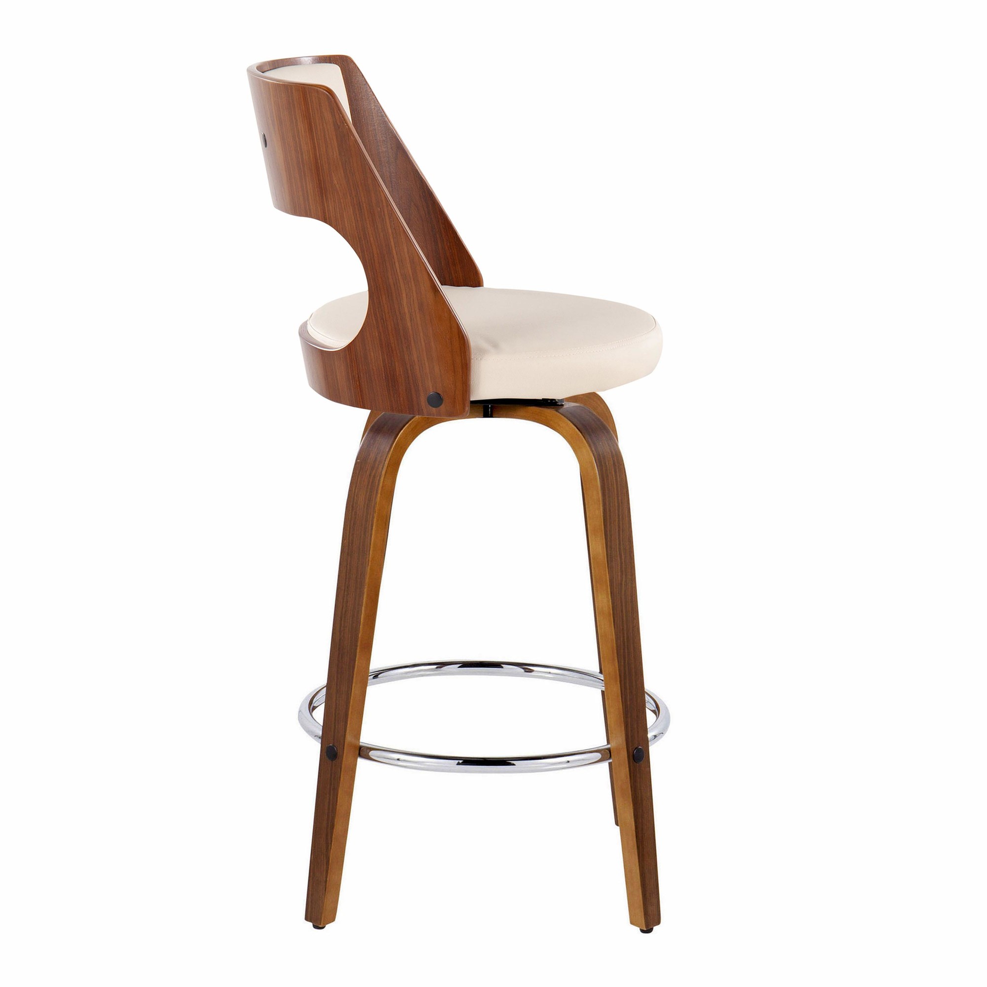Cecina 26-Inch Mid-Century Modern Swivel Counter Stools (Set of 2) 7 Cecina 26-Inch Mid-Century Modern Swivel Counter Stools (Set of 2) - Image 7