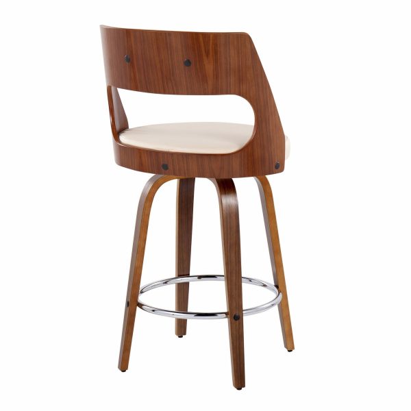 Cecina 26 Inch Mid Century Modern Swivel Counter Stools Set of 2 7