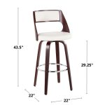 Cecina 30-Inch Zebra Cream Mid-Century Swivel Barstools (Set of 2) 27 Cecina 30-Inch Zebra Cream Mid-Century Swivel Barstools (Set of 2)
