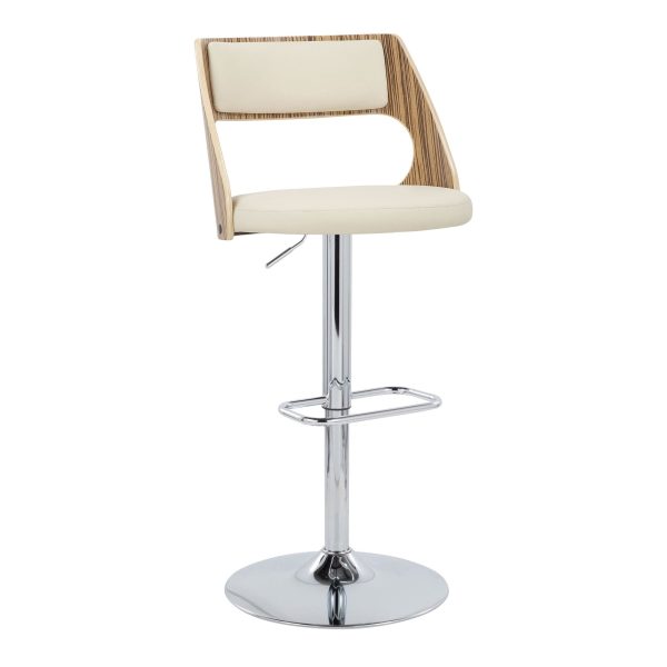 Cecina Cream Faux Leather Mid Century Modern Barstool Set of 2 3
