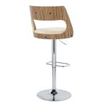 Cecina Cream Faux Leather Mid-Century Modern Barstool (Set of 2)