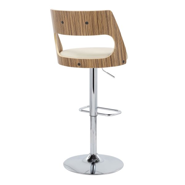 Cecina Cream Faux Leather Mid Century Modern Barstool Set of 2 5