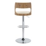 Cecina Cream Faux Leather Mid-Century Modern Barstool (Set of 2)