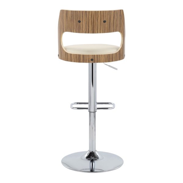 Cecina Cream Faux Leather Mid Century Modern Barstool Set of 2 6