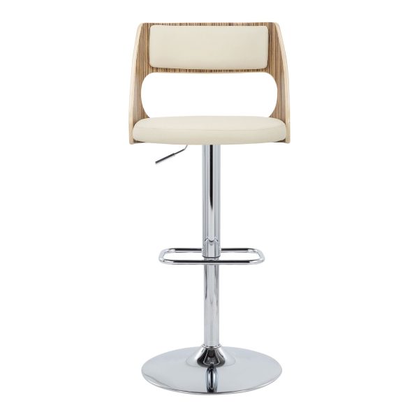 Cecina Cream Faux Leather Mid Century Modern Barstool Set of 2 7