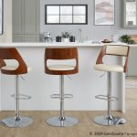 Cecina Cream Mid-Century Modern Adjustable Swivel Barstool (Set of 2) 12 Cecina Cream Mid-Century Modern Adjustable Swivel Barstool (Set of 2)
