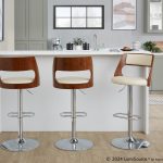 Cecina Cream Mid-Century Modern Adjustable Swivel Barstool (Set of 2) 11 Cecina Cream Mid-Century Modern Adjustable Swivel Barstool (Set of 2)