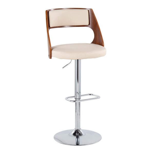Cecina Cream Mid Century Modern Adjustable Swivel Barstool Set of 2 3