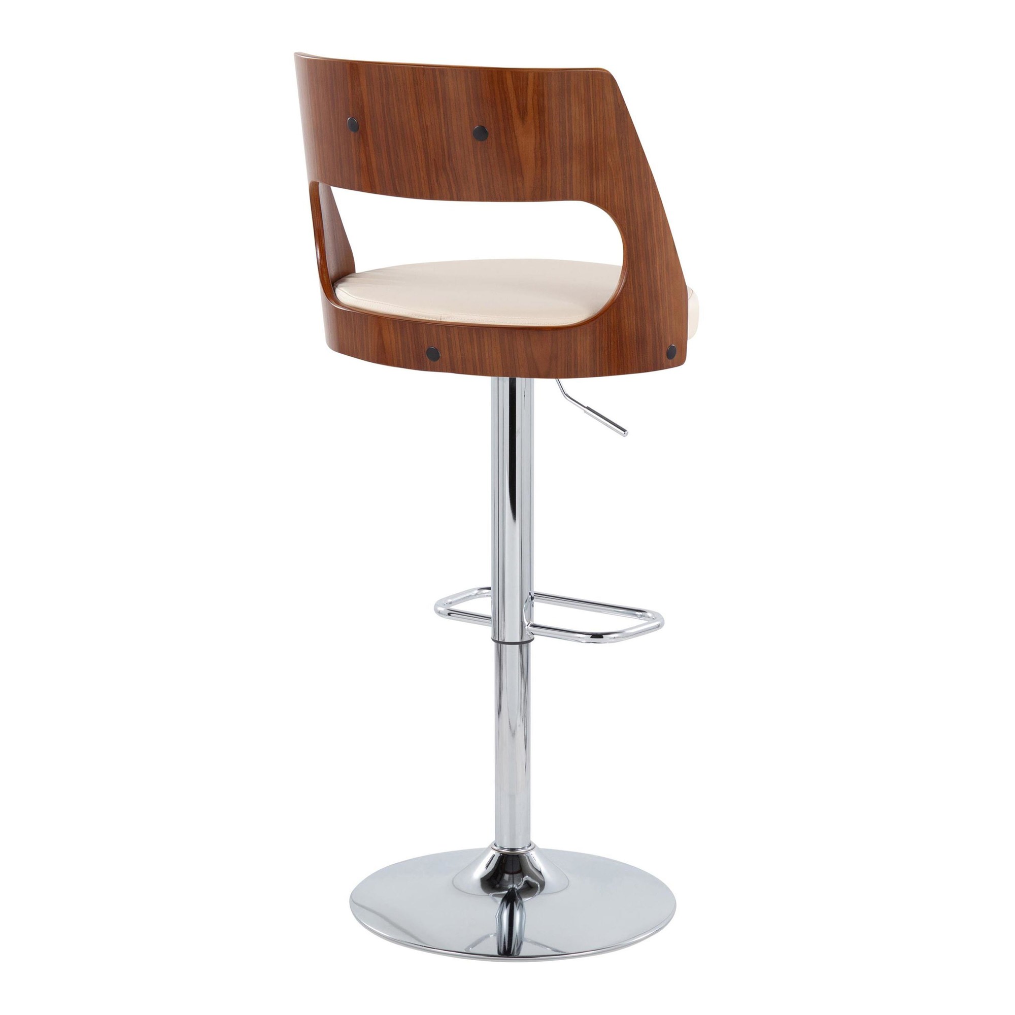 Cecina Cream Mid-Century Modern Adjustable Swivel Barstool (Set of 2) 6 Cecina Cream Mid-Century Modern Adjustable Swivel Barstool (Set of 2) - Image 6