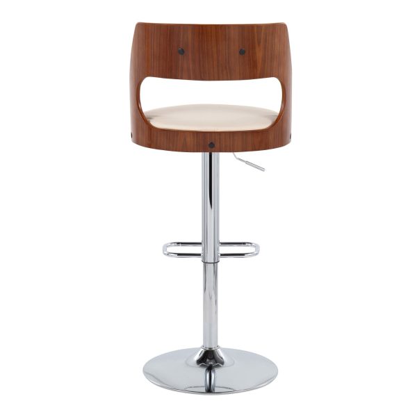 Cecina Cream Mid Century Modern Adjustable Swivel Barstool Set of 2 6