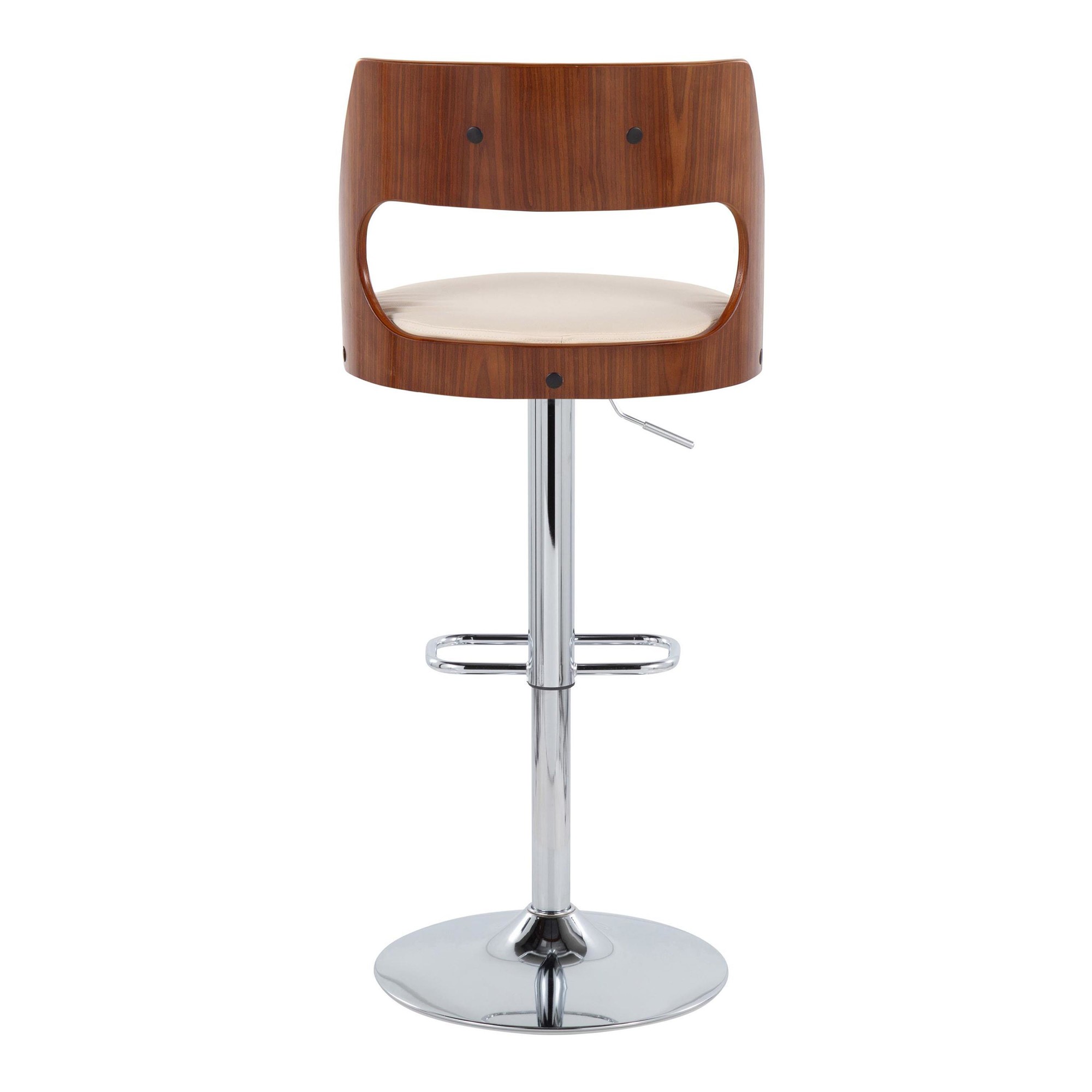 Cecina Cream Mid-Century Modern Adjustable Swivel Barstool (Set of 2) 7 Cecina Cream Mid-Century Modern Adjustable Swivel Barstool (Set of 2) - Image 7