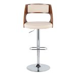 Cecina Cream Mid-Century Modern Adjustable Swivel Barstool (Set of 2) 18 Cecina Cream Mid-Century Modern Adjustable Swivel Barstool (Set of 2)