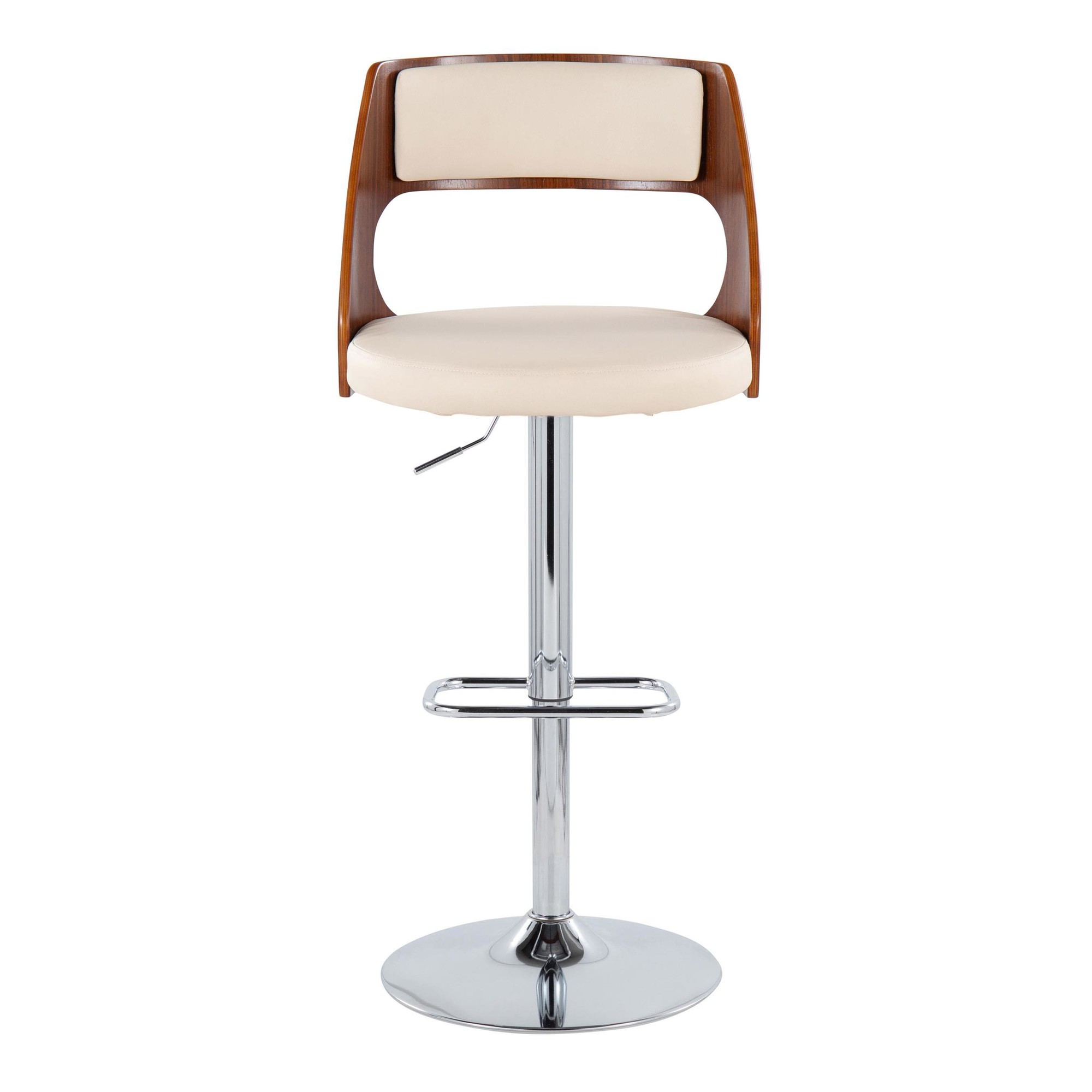 Cecina Cream Mid-Century Modern Adjustable Swivel Barstool (Set of 2) 8 Cecina Cream Mid-Century Modern Adjustable Swivel Barstool (Set of 2) - Image 8