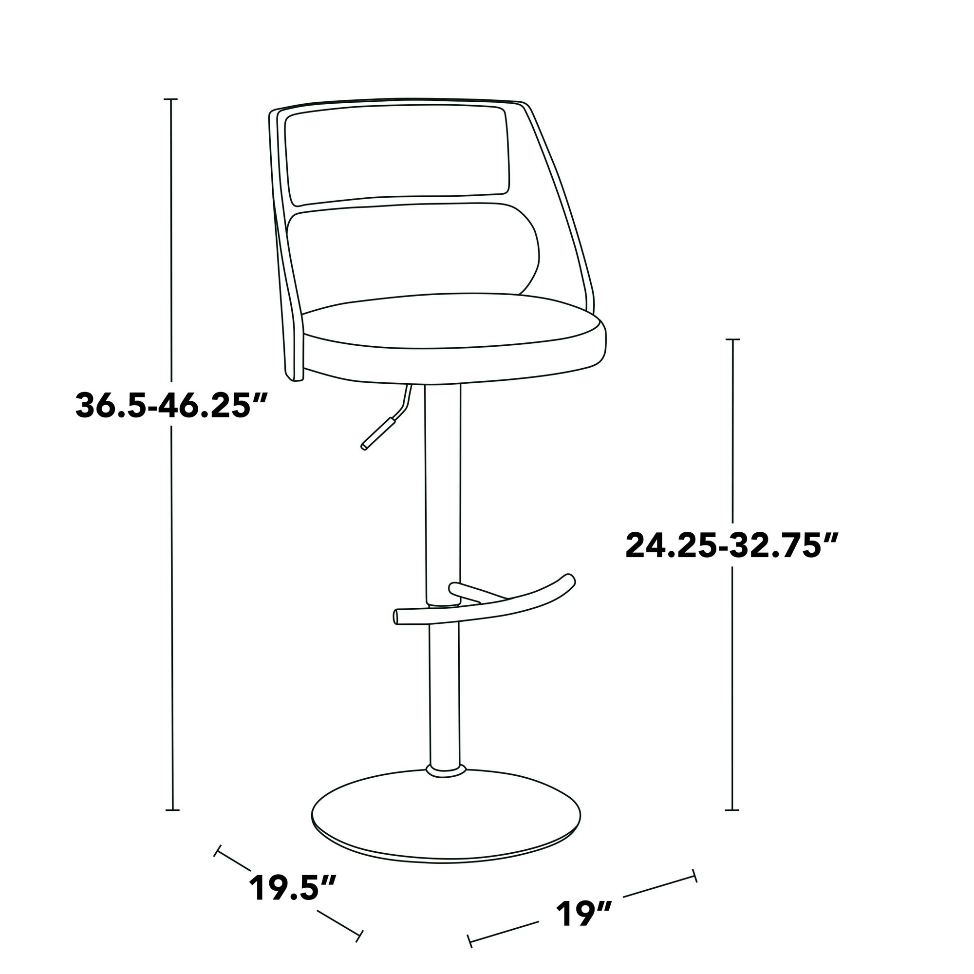 Cecina Cream Mid-Century Modern Adjustable Swivel Barstool (Set of 2) 9 Cecina Cream Mid-Century Modern Adjustable Swivel Barstool (Set of 2) - Image 9