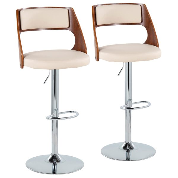 Cecina Cream Swivel Mid Century Modern Barstool Set of 2
