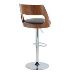Cecina Mid-Century Modern Adjustable Swivel Barstool, Brown (Set of 2)