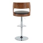 Cecina Mid-Century Modern Adjustable Swivel Barstool, Brown (Set of 2)