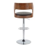 Cecina Mid-Century Modern Swivel Adjustable Barstool Chrome/Walnut (Set of 2) 17 Cecina Mid-Century Modern Swivel Adjustable Barstool Chrome/Walnut (Set of 2)