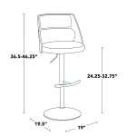 Cecina Mid-Century Modern Swivel Adjustable Barstool Chrome/Walnut (Set of 2) 19 Cecina Mid-Century Modern Swivel Adjustable Barstool Chrome/Walnut (Set of 2)