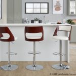 Cecina Mid-Century Modern White Faux Leather Barstool (Set of 2) 12 Cecina Mid-Century Modern White Faux Leather Barstool (Set of 2)