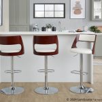 Cecina Mid-Century Modern White Faux Leather Barstool (Set of 2) 11 Cecina Mid-Century Modern White Faux Leather Barstool (Set of 2)