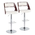 Cecina Mid-Century Modern White Faux Leather Barstool (Set of 2) 13 Cecina Mid-Century Modern White Faux Leather Barstool (Set of 2)