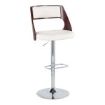 Cecina Mid-Century Modern White Faux Leather Barstool (Set of 2) 14 Cecina Mid-Century Modern White Faux Leather Barstool (Set of 2)