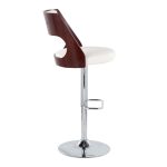 Cecina Mid-Century Modern White Faux Leather Barstool (Set of 2) 15 Cecina Mid-Century Modern White Faux Leather Barstool (Set of 2)