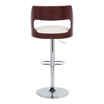 Cecina Mid-Century Modern White Faux Leather Barstool (Set of 2) 17 Cecina Mid-Century Modern White Faux Leather Barstool (Set of 2)