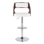 Cecina Mid-Century Modern White Faux Leather Barstool (Set of 2) 18 Cecina Mid-Century Modern White Faux Leather Barstool (Set of 2)