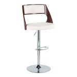 Cecina Mid-Century Modern White Faux Leather Barstool w/ Oval Footrest (Set of 2) 9 Cecina Mid-Century Modern White Faux Leather Barstool w/ Oval Footrest (Set of 2)