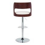 Cecina Mid-Century Modern White Faux Leather Barstool w/ Oval Footrest (Set of 2) 12 Cecina Mid-Century Modern White Faux Leather Barstool w/ Oval Footrest (Set of 2)