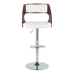 Cecina Mid-Century Modern White Faux Leather Barstool w/ Oval Footrest (Set of 2) 13 Cecina Mid-Century Modern White Faux Leather Barstool w/ Oval Footrest (Set of 2)