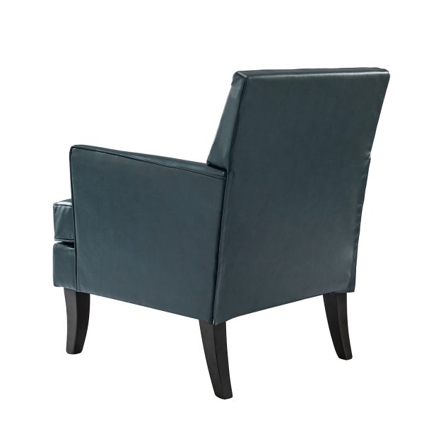 Celadon Brown Vegan Leather Nailhead Trim Accent Armchair 2