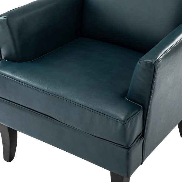 Celadon Brown Vegan Leather Nailhead Trim Accent Armchair 4
